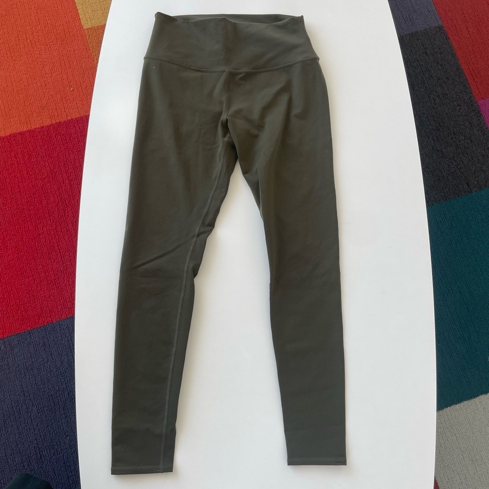 Alo Pants Womens Large Army Green HighWaisted Leggings Active Tights Athleisure